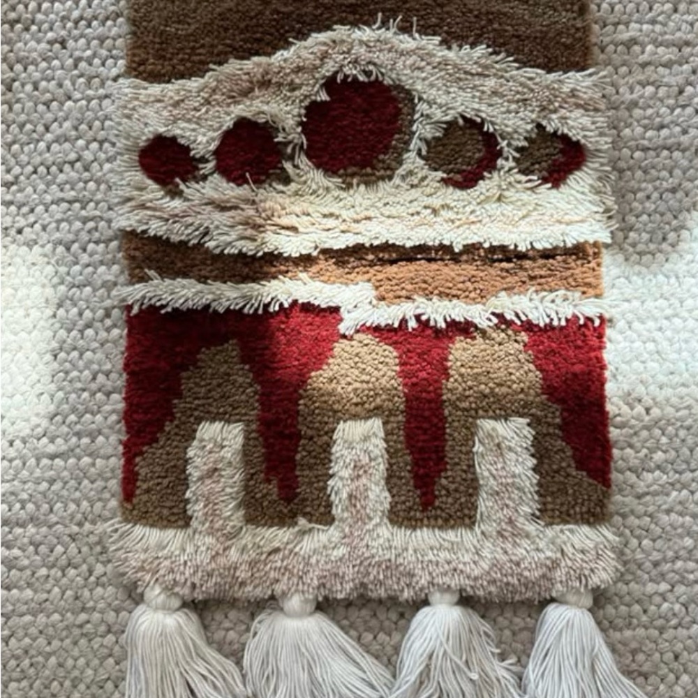 Bohemian Textured Wall Hanging with Tassels